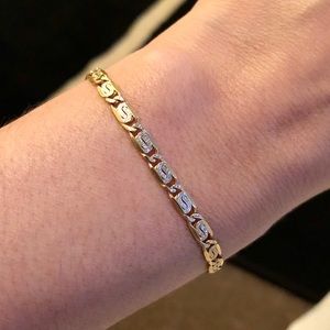 14K gold and silver bracelet